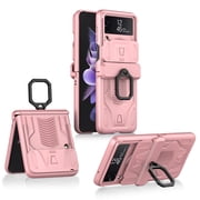 Hard Armor Shockproof Case for Samsung Galaxy Z Flip 4 5G 2022 Slide Lens Cover For Galaxy Z Flip 4 Case Magnetic Hinge with Ring for Samsung Flip 4 Case