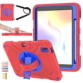 thumbnail image 1 of Hard Back Cover Case for Apple 10.9-inch iPad 10th Generation (2022) Model A2757/A2777 - Portable Tablet Case with Rotating View Kickstand & Shoulder/Hand Strap, Shockproof Rugged Cover, Red Blue, 1 of 11
