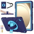thumbnail image 1 of Hard Back Cover Case for Samsung Galaxy Tab A9+ Tablet (2023) Model SM-X210/X215/X216 - Kids Friendly Shockproof Sturdy Portable Rugged Case with Rotating View Kickstand & Shoulder/Hand Strap,Darkblue, 1 of 12