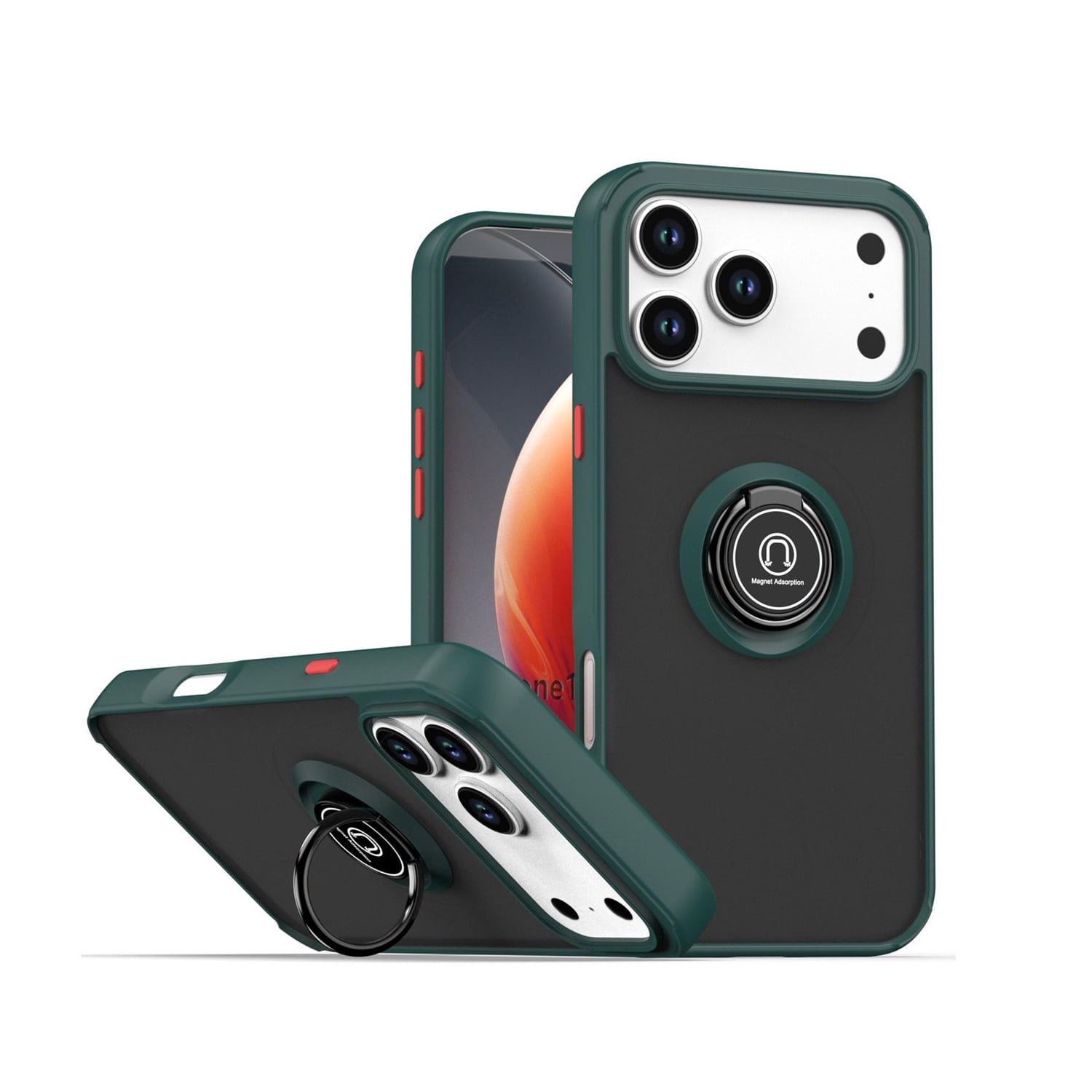 Hard Back Soft Edge Protective Case with I-Ring for iPhone 17 Pro Max