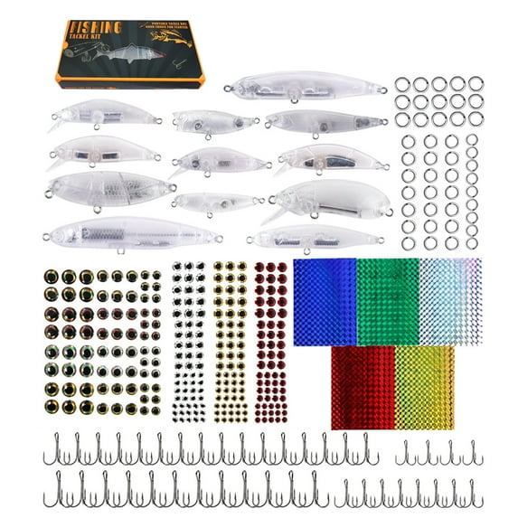 Hard Baits Set Lure Making Supply Fishing Tackle Crankbaits Set Include Hook Split Rings Lure Eye Sticker