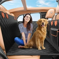 MY Hard Bottom Car Seat Cover for Dogs,Waterproof Dog Seat Cover for Back Seat Extender,Scratch-Proof and Anti-Slip Car Dog Hammock for Large Dogs SUV,Black(Holds 500 Lbs)