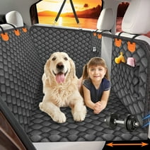Hard Bottom Dog Car Seat Cover for Back Seat Dog Hammock Non-Slip Waterproof Back Seat Extender for Car Truck, Vehicle SUV, Tesla