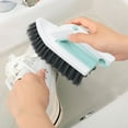 thumbnail image 1 of Hard Bristle 2-in-1 Crevice Brush | Multi-Functional Bathroom Toilet Floor Corner Cleaning Tool | Scrub Brush for Tile Grout Walls | Durable Bristles | 18x157x9cm | Home Office Use | 1 Pack, 1 of 7