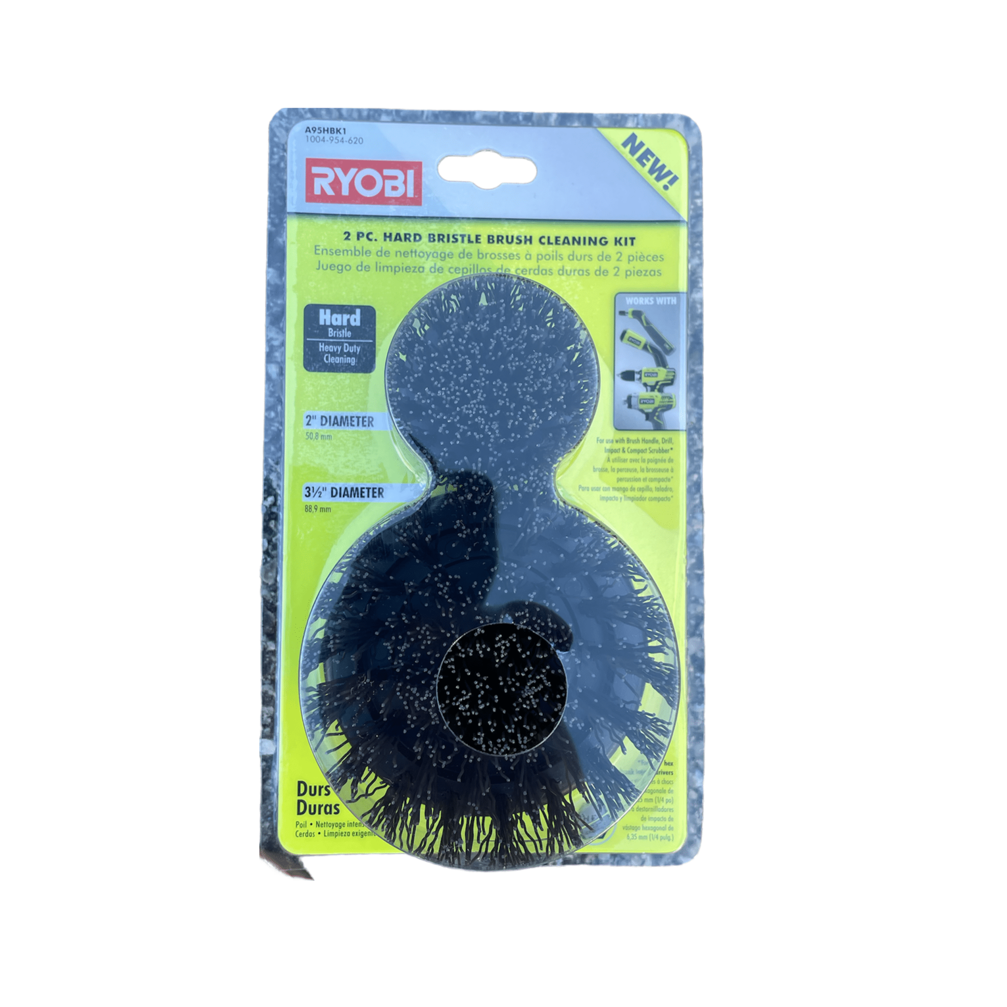 Ryobi Hard Bristle Brush Cleaning Kit (2-Piece)