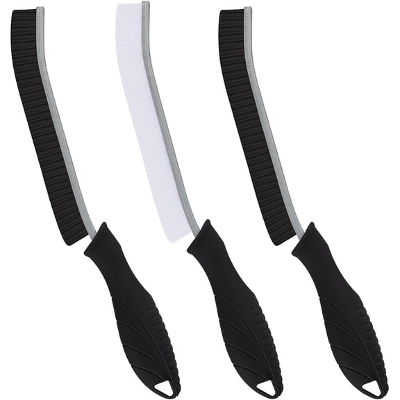 Hard Bristle Crevice Cleaning Brush - Cleaning Supplies - Grout Cleaning Brushes for Household Use - Crevice Cleaning Tool for Bathroom, Home and Kitchen (5, Black)