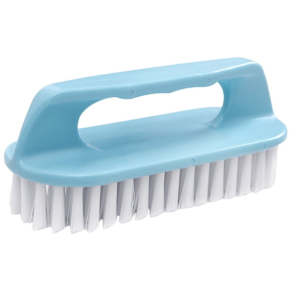 Hard-Bristle Multi-Surface Cleaning Brush – Heavy-Duty Plastic Scrubber for Laundry, Shoes, Bathtub & Washbasin with Ergonomic Grip (14.5cm Durable Anti-Deform Brush) Blue