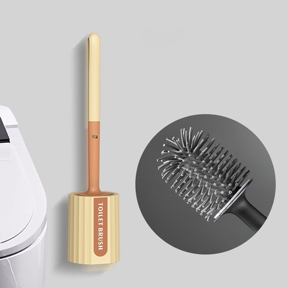 Hard Bristle Toilet Bowl Brush, Long Handle Bathroom Cleaning Kit, Compact Toilet Cleaner with Durable Bristles for Deep Cleaning