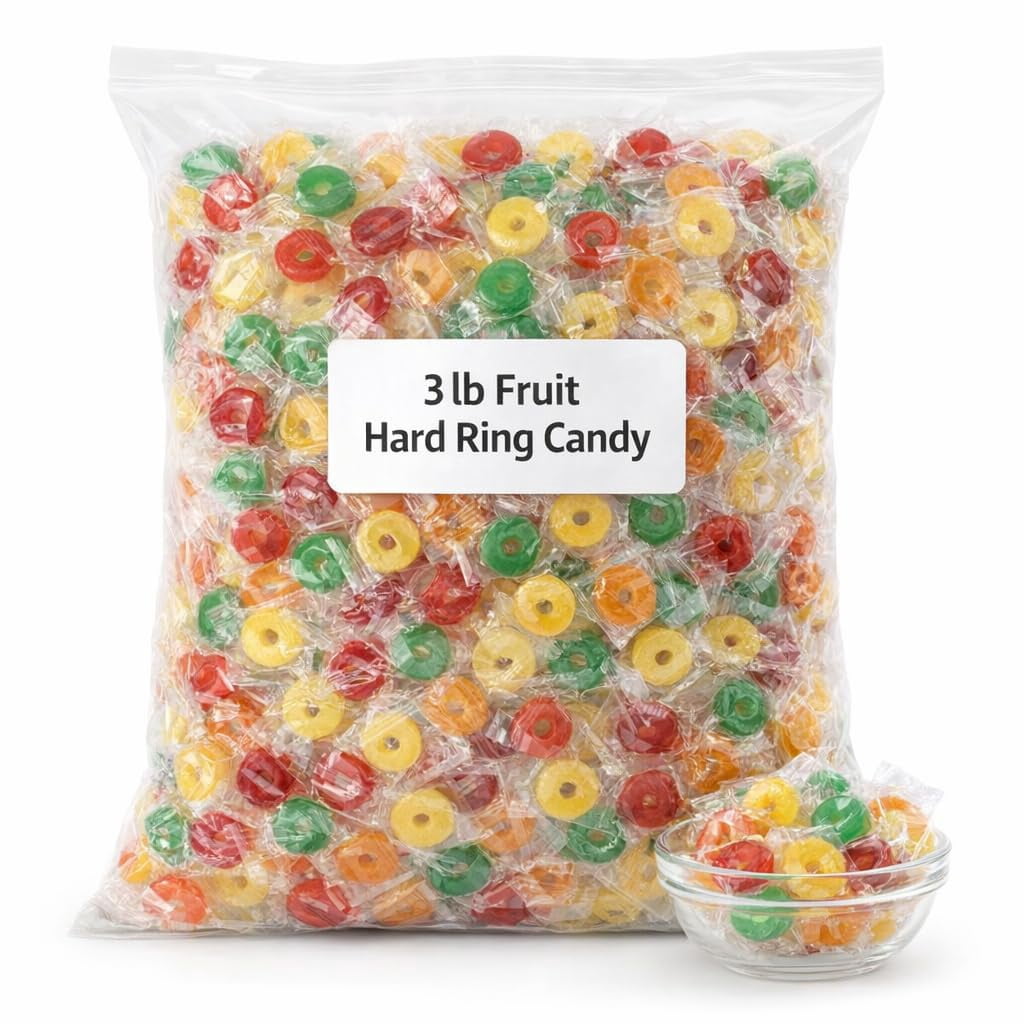 Hard Candy Bag 5 Flavors, Over 3 lbs Hard Candy Individually Wrapped ...