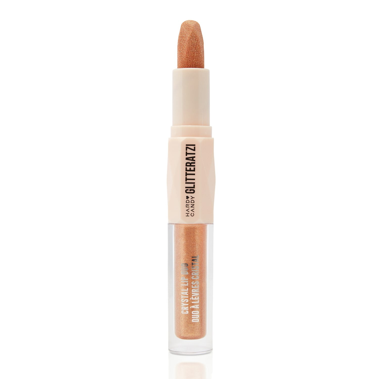 Chapado en Laton ゴールド Mg2b Hard Candy Glitteratzi Lip Duo, 2-in-1 Glitter Lipstick