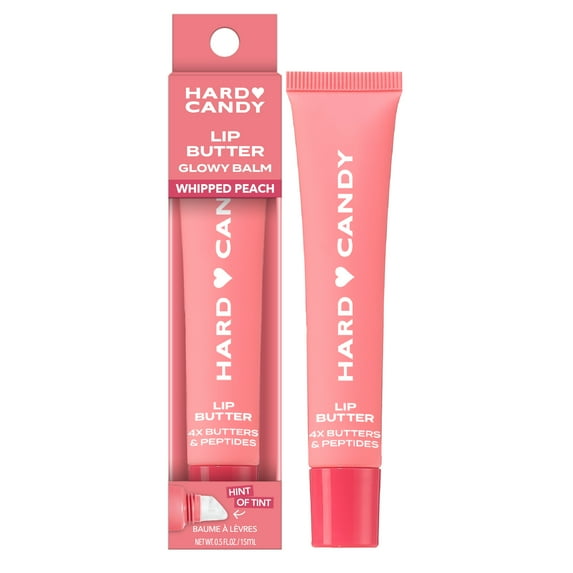Hard Candy Lip Butter Glowy Balm, Whipped Peach, Sheer Peachy Rose Tint, Shine, Hydration