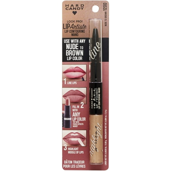 Hard Candy Lip Artiste Lip Contouring Wand, 1200 Nude to Brown, 0.084 oz