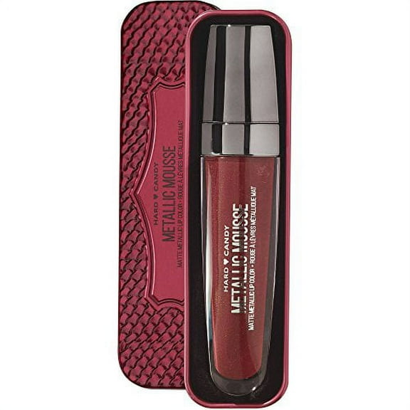 Hard Candy Metallic Mousse Velvet Matte Lip Tin, 1196 Queen of Hearts, .23 oz