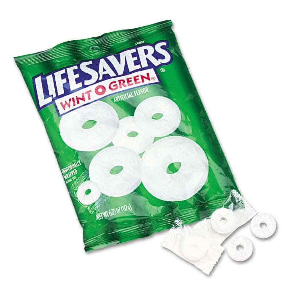 Hard Candy Mints, Wint-O-Green, Individually Wrapped, 6.25 Oz Bag | Bundle of 2 Each