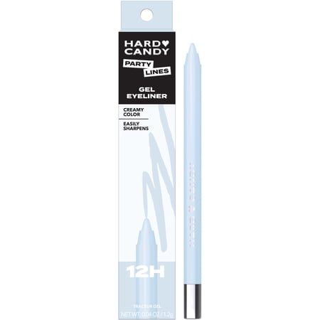 Hard Candy Party Lines Gel Eyeliner, Pencil Liner, 12HR Waterline Safe, Skyish Blue, Matte Baby Blue