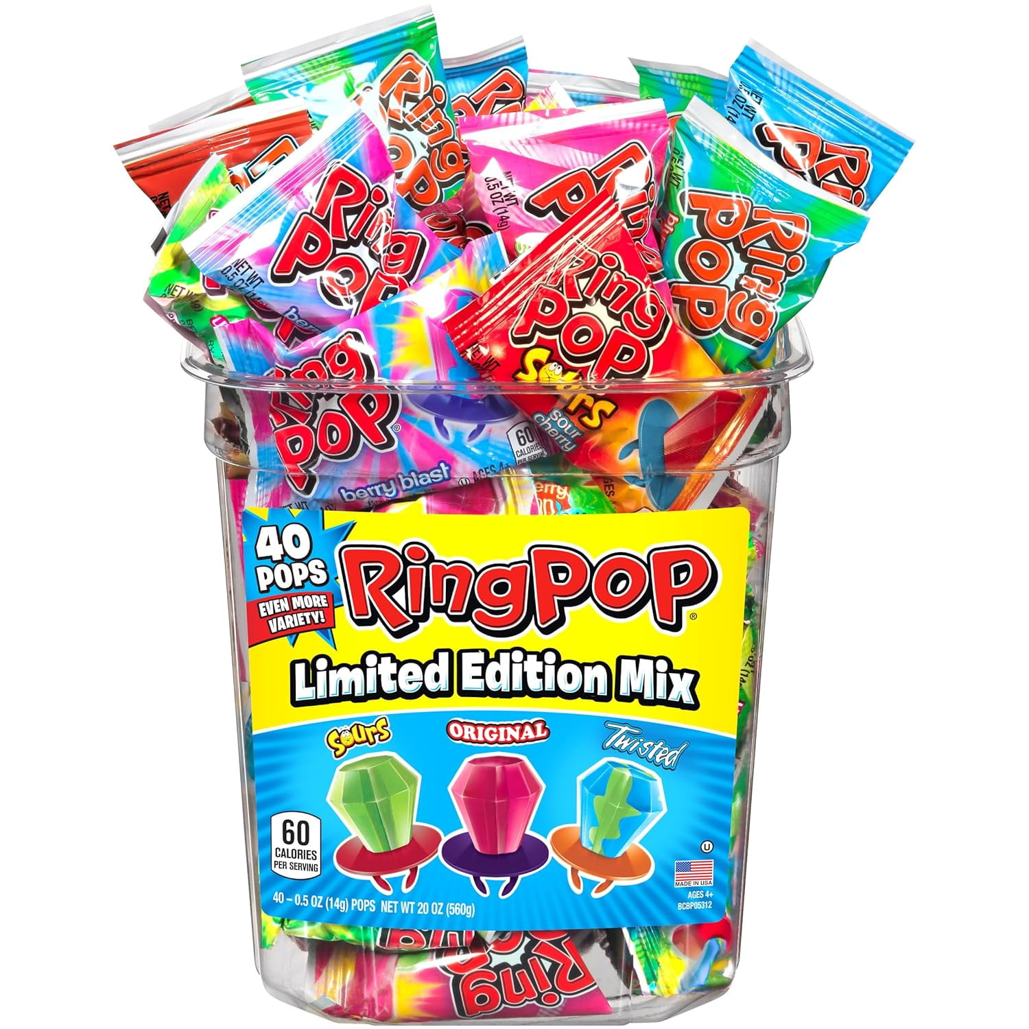 Hard Candy Pops, Variety Pack, 560 grams, 40 Count