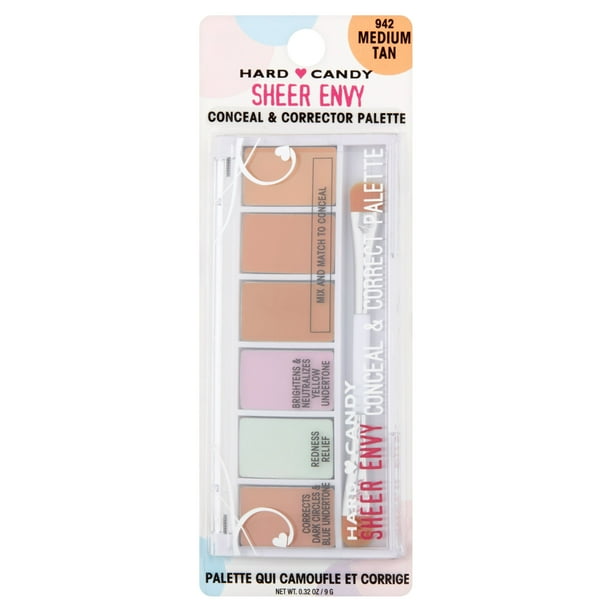 Hard Candy Sheer Envy Conceal & Corrector Palette, 0942 Medium Tan, 2 oz