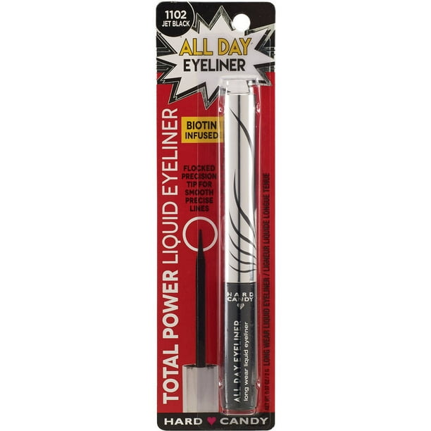 Hard Candy Total Power Liquid All Day Eyeliner, 1102 Jet Black, 0.07 oz