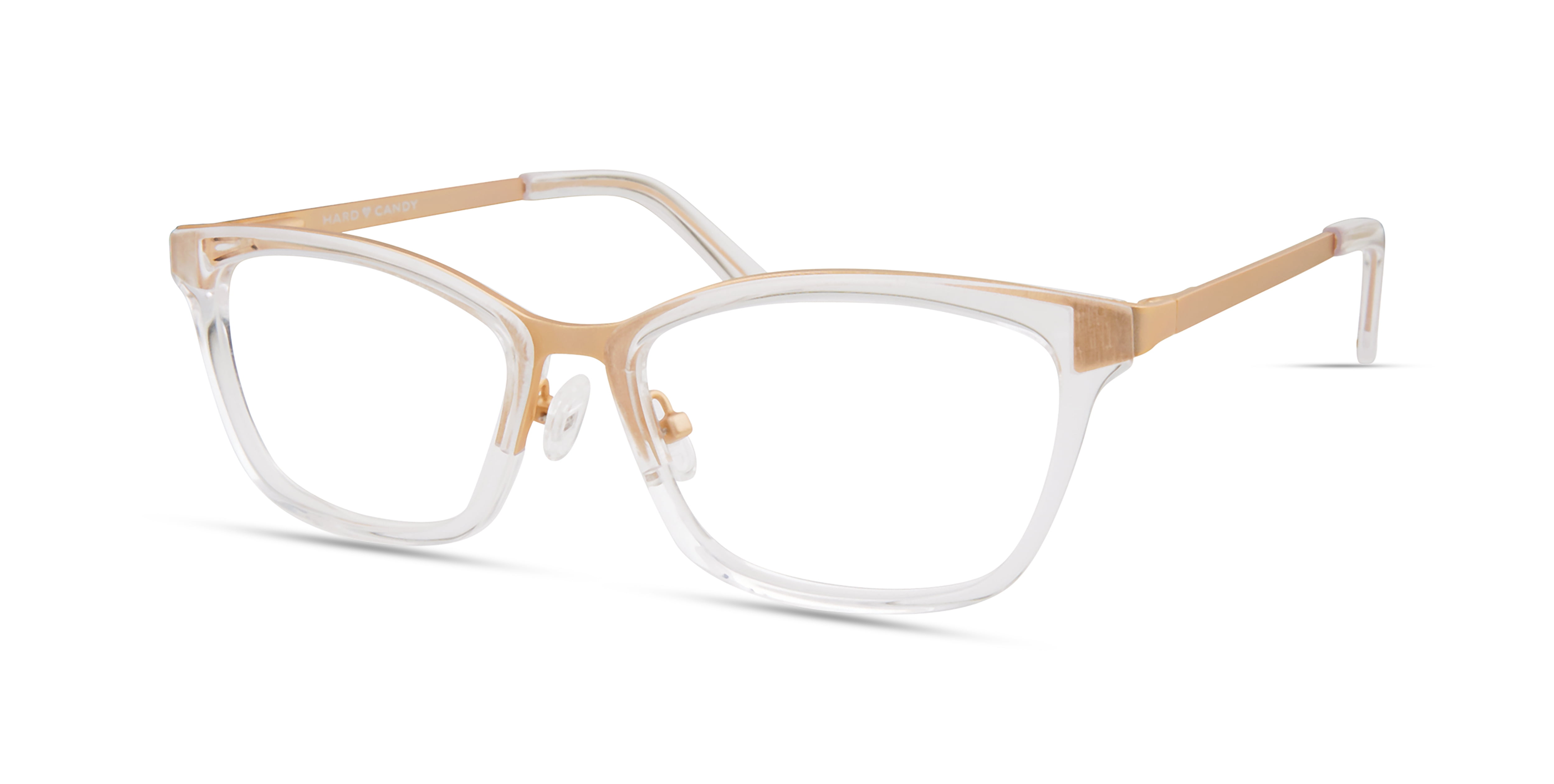 Hard Candy Women's Optical Eyeglass Frames, HC49, Crystal/GoldTone