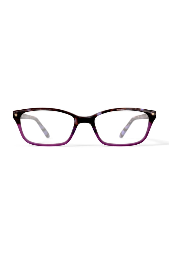 Women's HC07 Rectangular Prescription Eyeglasses with Case, Purple Tortoise