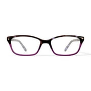 Hard Candy Womens HC07 Rectangular Prescription Eyeglasses with Case, Purple Tortoise