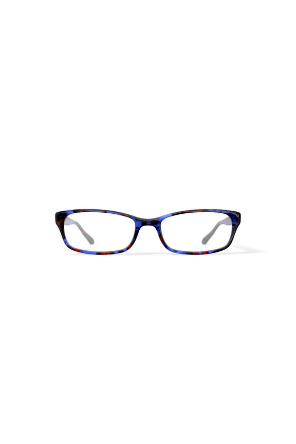 Women's HC13 Rectangular Prescription Eyeglasses with Case, Blue Tortoise