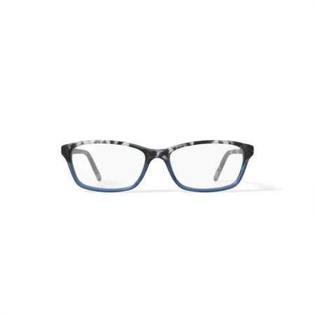 Hard Candy Women's HC15 Rectangular Prescription Eyeglasses with Case, Tortoise Blue Gradient