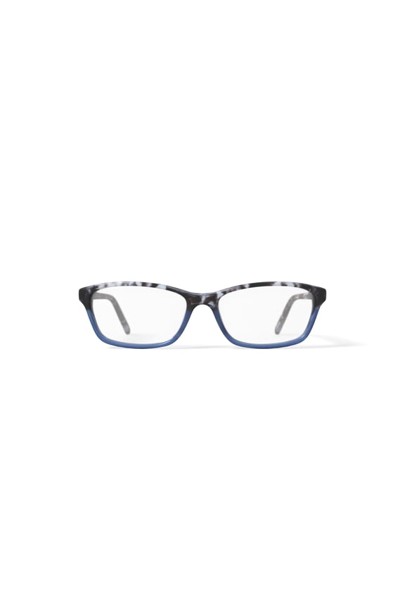 Women's HC15 Rectangular Prescription Eyeglasses with Case, Tortoise Blue Gradient