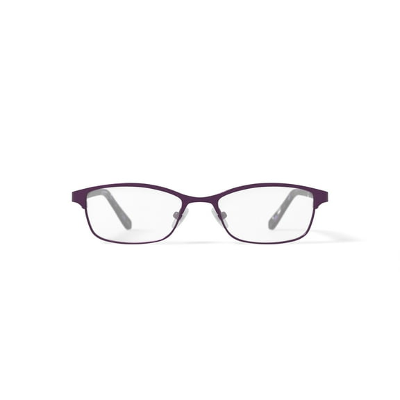 Hard Candy Women's HC21 Browline Prescription Eyeglasses with Case, Matte Dark Purple