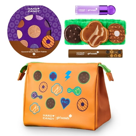 Hard Candy X Girl Scout Caramel Queen Makeup Bag Bundle Limited Edition, Bronze & Purple