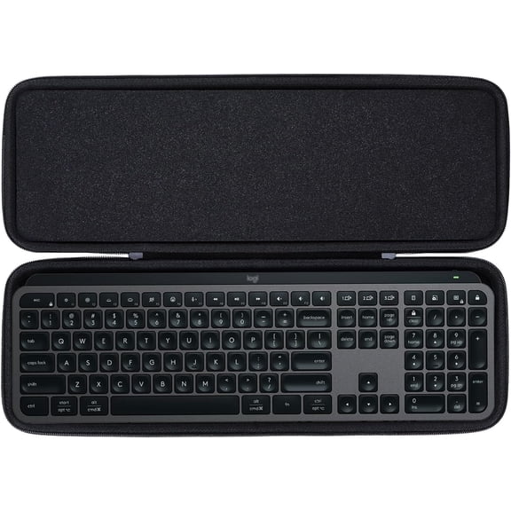 Hard Carry Case Compatible with Logitech MX Keys S or MX Keys Advanced Keyboard (Graphite case)