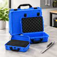 Hard Carrying Case, Blue, 13.78 x 11.02 x 4.33 Inch, Stripe Shell ...