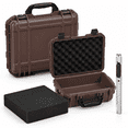 Hard Carrying Case, Brown, 13.78 x 11.02 x 4.33 Inch, Stripe Shell ...