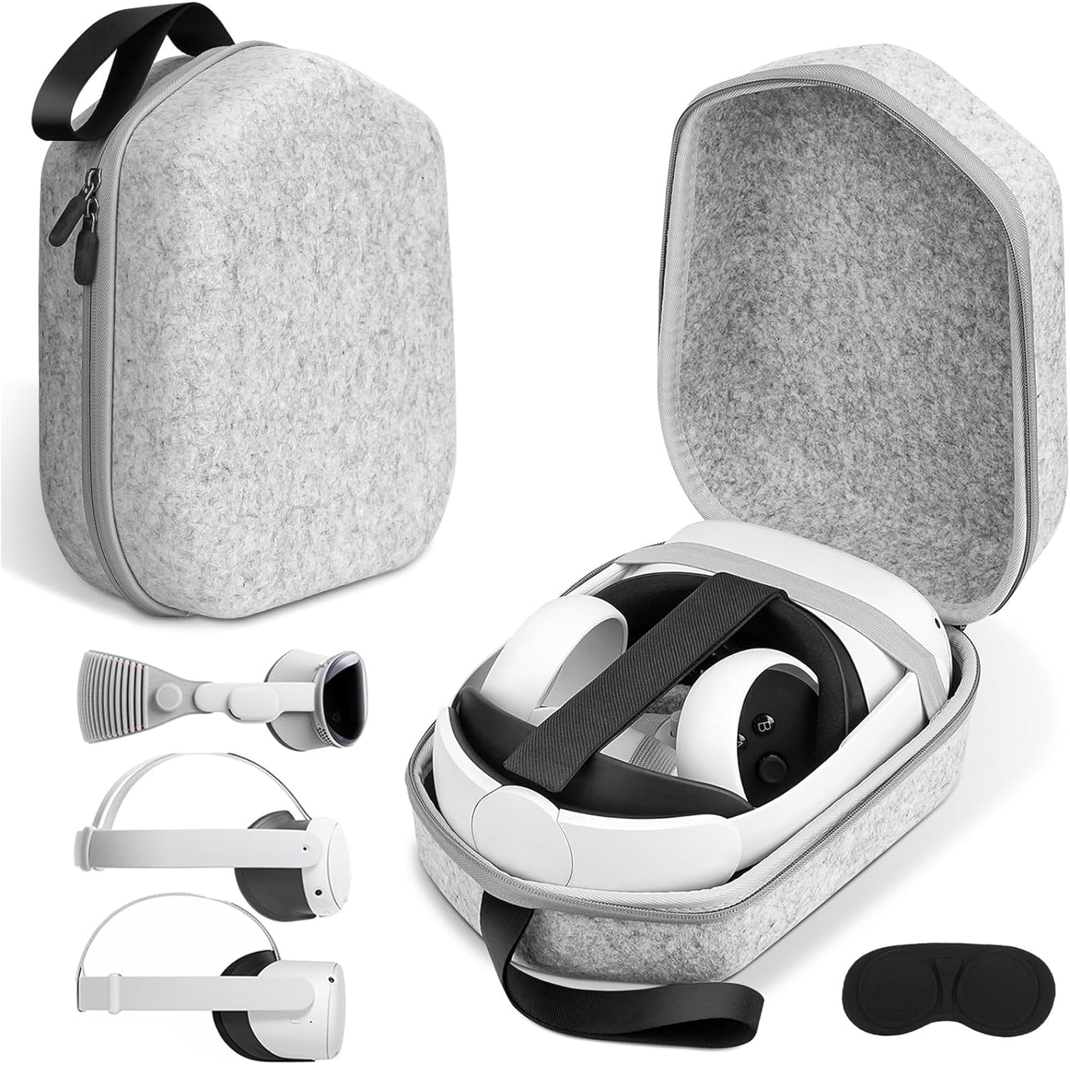 Hard Carrying Case Compatible with Meta Oculus Quest 2/Quest 3/Vision Pro Original/Elite Version VR Gaming Headset and Touch Controllers Accessories, VR Headset Travel Bag for Travel and Home Storage