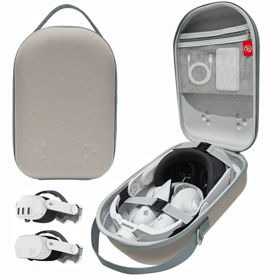 Hard Carrying Case Compatible with Oculus Meta Quest 3S/Quest 3/Quest 2 Official Original/Elite Strap Version VR Headset and Touch Controller Accessories, Suitable for Travel and Home Storage