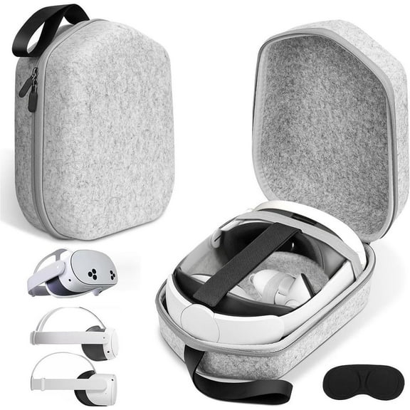 Hard Carrying Case Compatible with Oculus Meta Quest 3S/Quest 3/Quest 2 Official Original/Elite Strap Version VR Headset and Touch Controller Accessories, Suitable for Travel and Home Storage