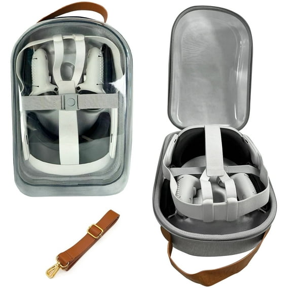 Letgo Hard Carrying Case Compatible with Oculus Quest 3 Accessories VR Headset, Silicone Face Cover