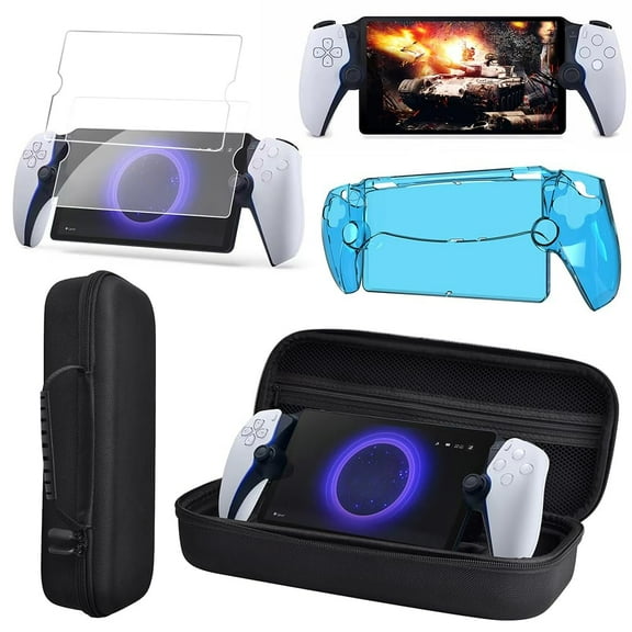 Hard Carrying Case Compatible with Playstation Portal, EVA Portable Travel Case for PS 5 Portal Accessories, Tempered Glass Screen Protector, Protective Cover, Hard Shell Protective Bag (Set C)