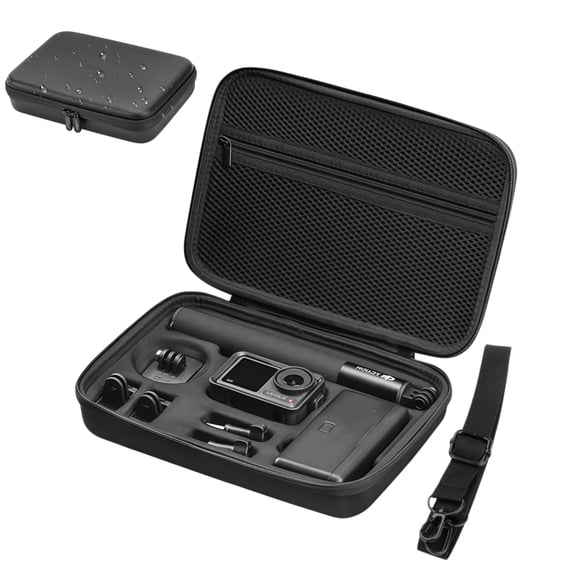 Hard Carrying Case for DJI Osmo Action 5 Pro/4, 1:1 Precision Mold Fits 1.5M Selfie Stick & Full Adventure Combo, Ultra-Thin Waterproof Shockproof Storage Bag with Plush Lining