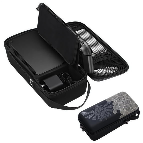 Hard Carrying Case for Nintendo Switch 2 with Storage Pockets, Zipper & Protector Accessories-Black-A