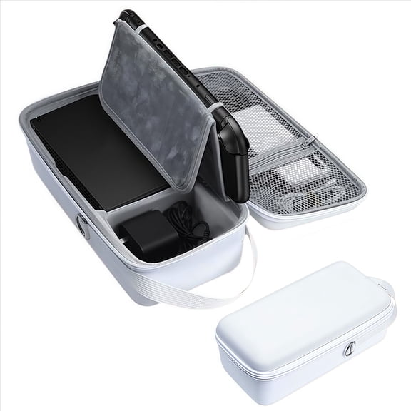 Hard Carrying Case for Nintendo Switch 2 with Storage Pockets, Zipper & Protector Accessories-White-B