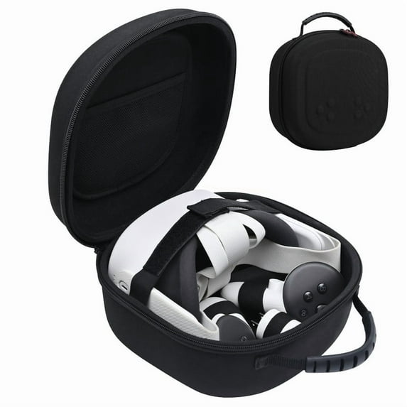 Hard Carrying Case for Meta Quest 3S/Quest 3/Quest 2, VR Gaming Headset and Touch Controllers Travel Case, Waterproof Shockproof Portable Bag with Mesh Pocket for Meta Accessories