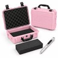 Hard Carrying Case, Pink, Stripe Shell, 14.3 x 11.4 x 4.5 Inch ...