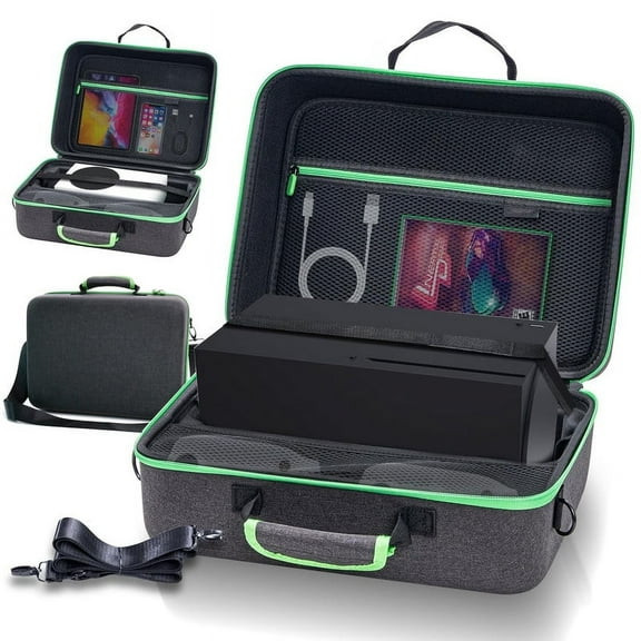 Hard Carrying Case for Xbox Series X/S, Protective Travel Bag Storage Bag for Xbox Series S/X Console, Controllers, Cables, Game Discs and More, Travel Case with Handle Strap and Shoulder Strap