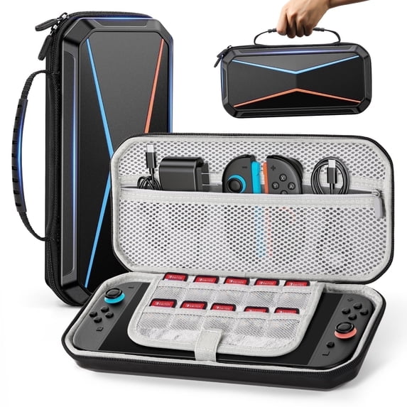 Lmcpa Carrying Case for Nintendo Switch 2 (2025), Hard Shell Travel Case with Storage Pockets for Accessories & Games, Protective Portable Pouch