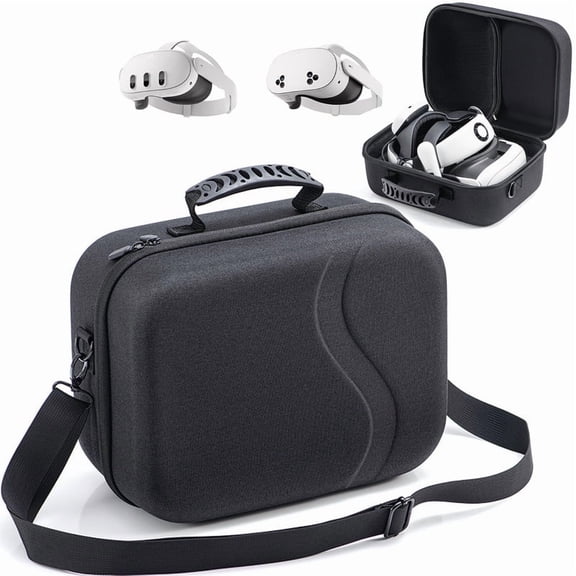 Hard Carrying Case for Meta Quest 3S, Travel Case for Quest 3 Battery Head Strap and Other Accessories, Portable Storage Case for Home Travel, Black
