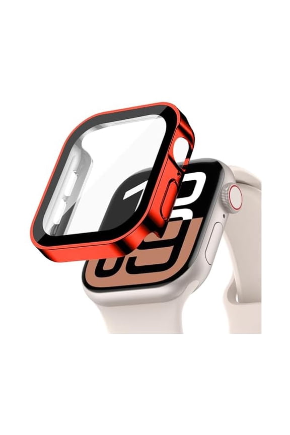 Hard Case for Apple Watch Screen Protector 42mm 46mm 40mm 44mm 41mm 45mm 49mm Series 10 9 8 7 6 5 4 3 SE Ultra/2,Waterproof PC Case with Tempered Glass Screen Protector Face Cover for iWatch Cover