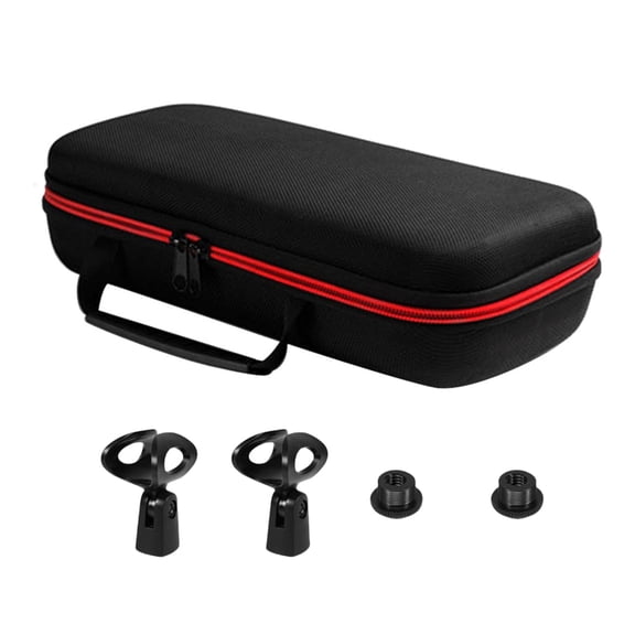 Hard Case Carrying Bags for Microphone Storage Bag Inner Mesh Pocket Pouch
