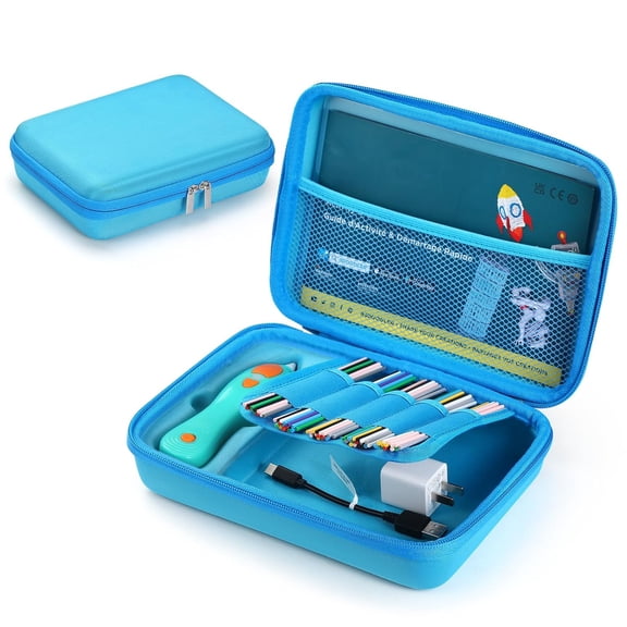 Hard Case Compatible with 3Doodler Start+ Essentials (2023 2024) for 3D Pen Set for Kids, Art Activity Set Carrier Case for Printing Filament Refill and USB Charger,Blue (Box Only)