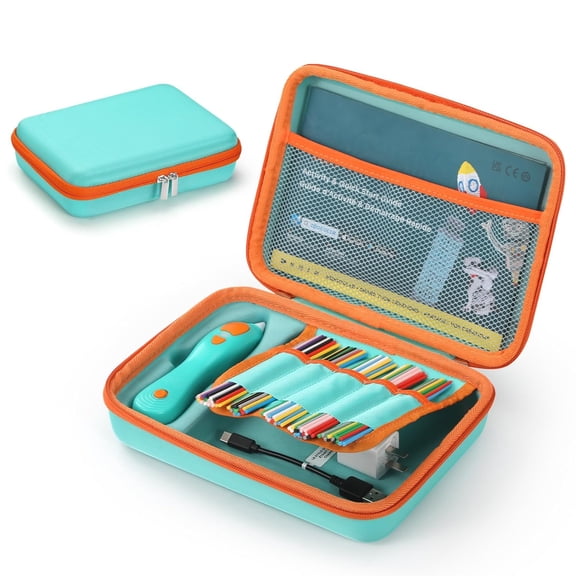 Hard Case Compatible with 3Doodler Start+ Essentials (2023 2024) for 3D Pen Set for Kids, Art Activity Set Carrier Case for Printing Filament Refill and USB Charger,Green (Box Only)
